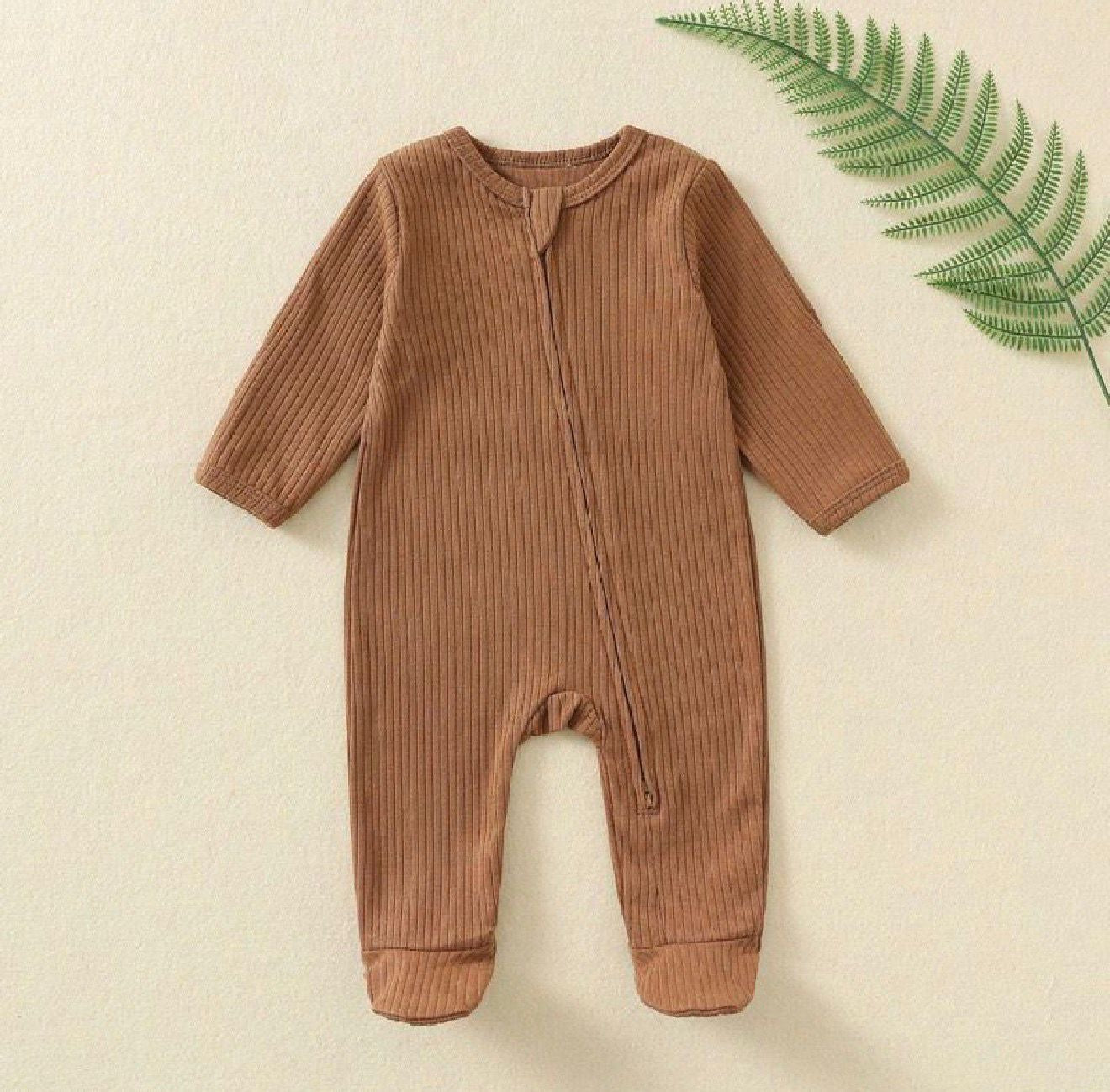 Ribbed zip sleepsuit