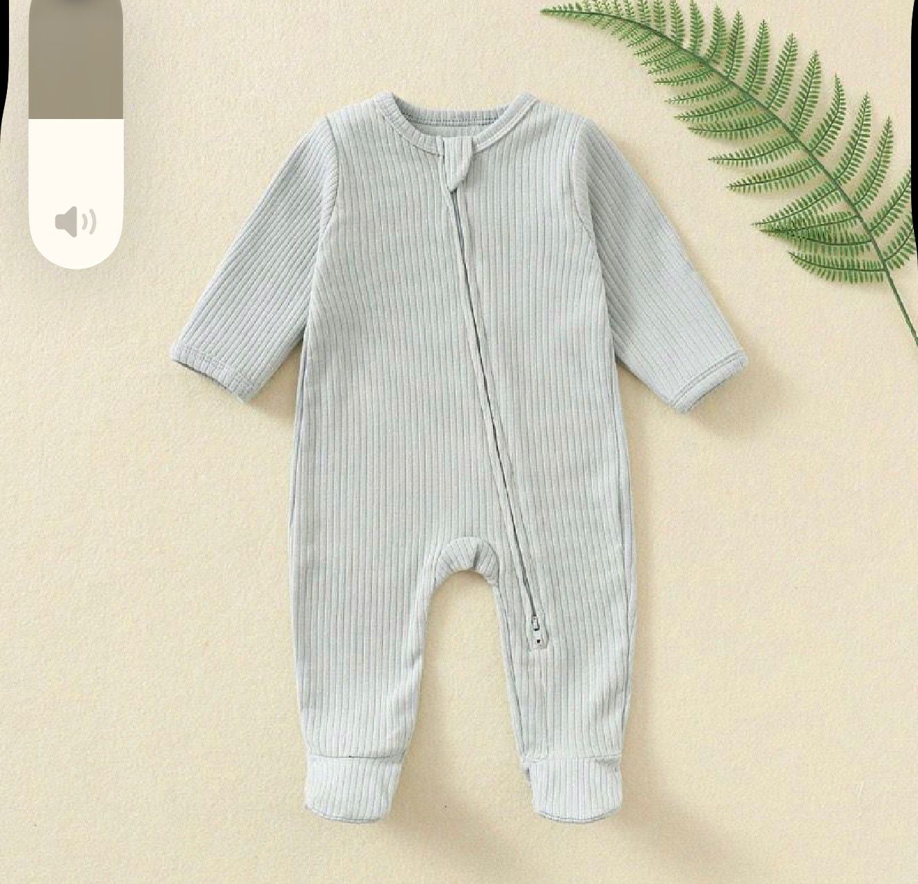 Ribbed zip sleepsuit