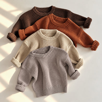 Baby knit sweaters -earthy tones
