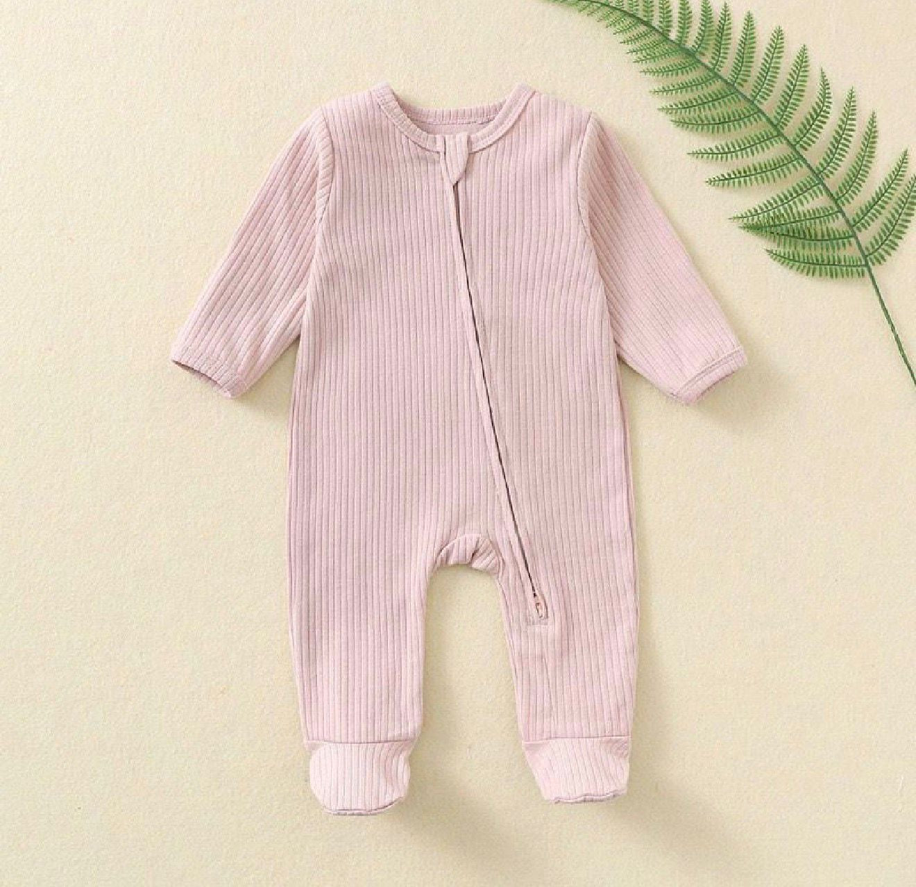 Ribbed zip sleepsuit