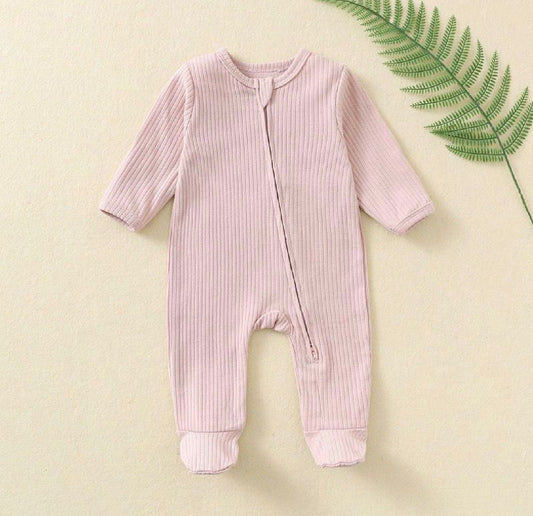 Ribbed zip sleepsuit