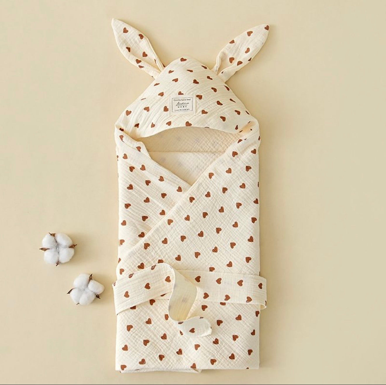 Hooded muslin wrapper