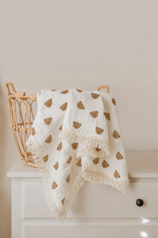 Muslin Lace blanket- teddy