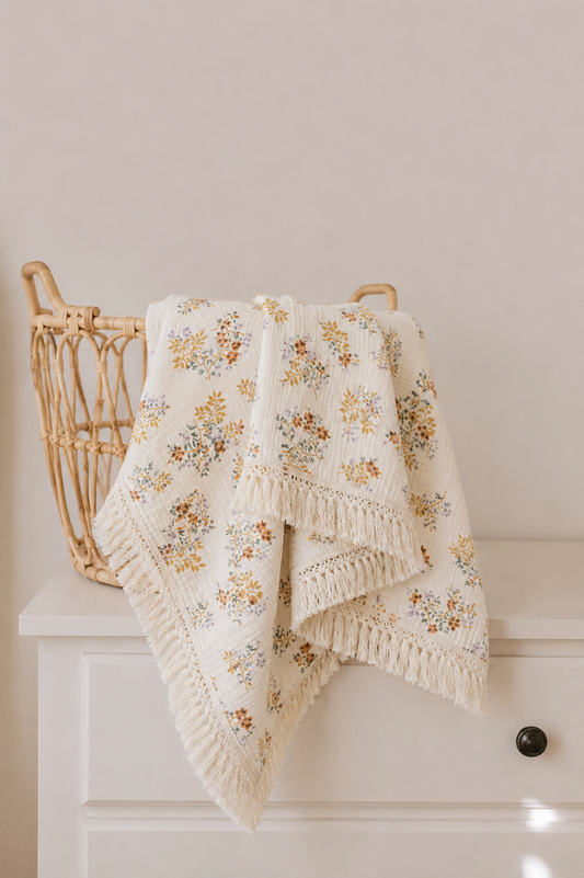 Muslin Lace blanket- floral