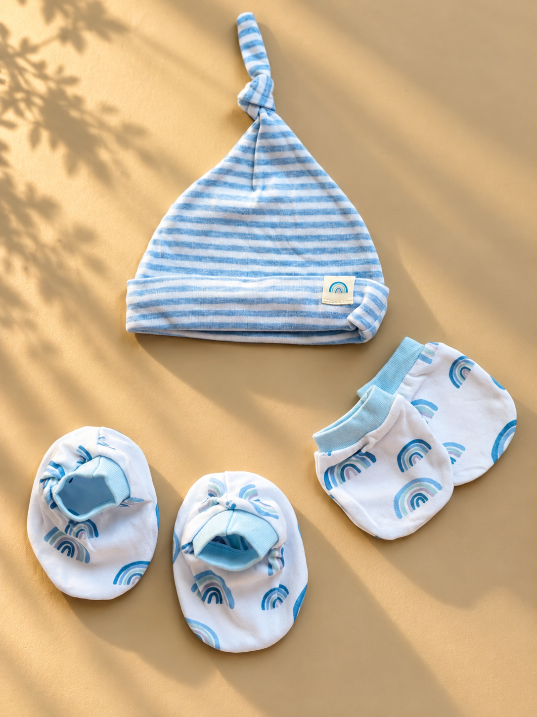Cap, Booties and mittens set