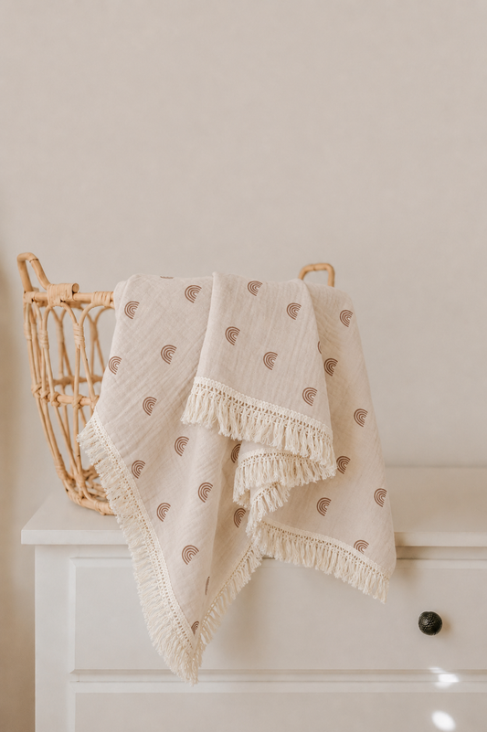 Muslin Lace blanket- Rainbow