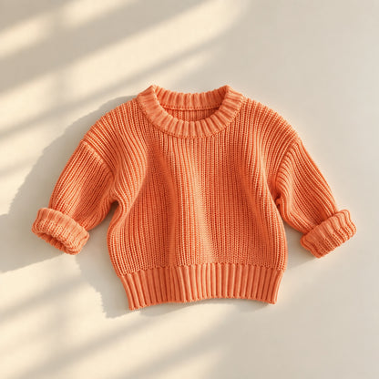 Baby knit sweaters- warm tones