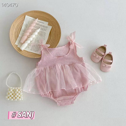 Blush tulle romper