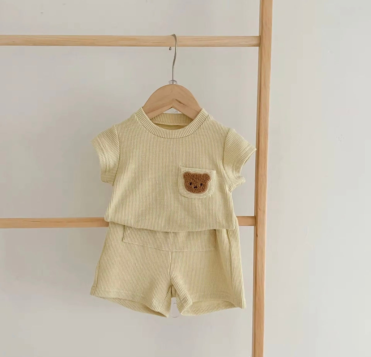 Ribbed teddy cordset -Green