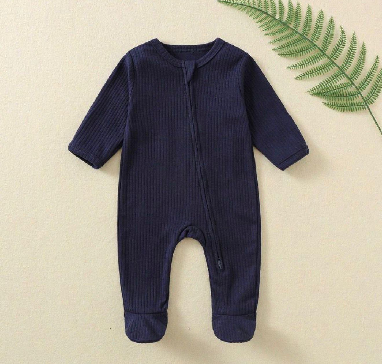 Ribbed zip sleepsuit