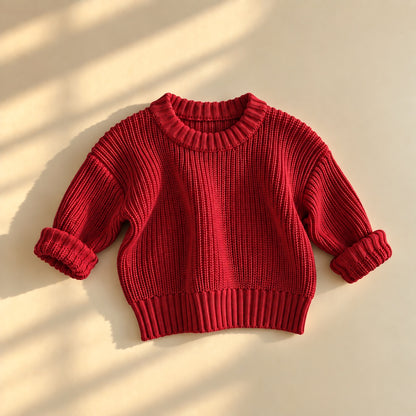 Baby knit sweaters- warm tones
