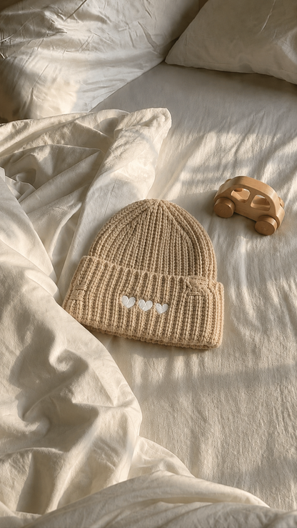 Heart beanie cap