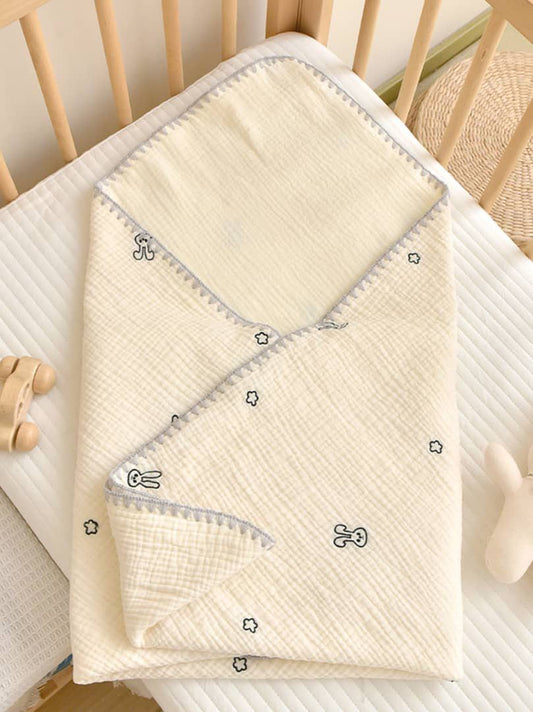 Embroidered muslin blankets