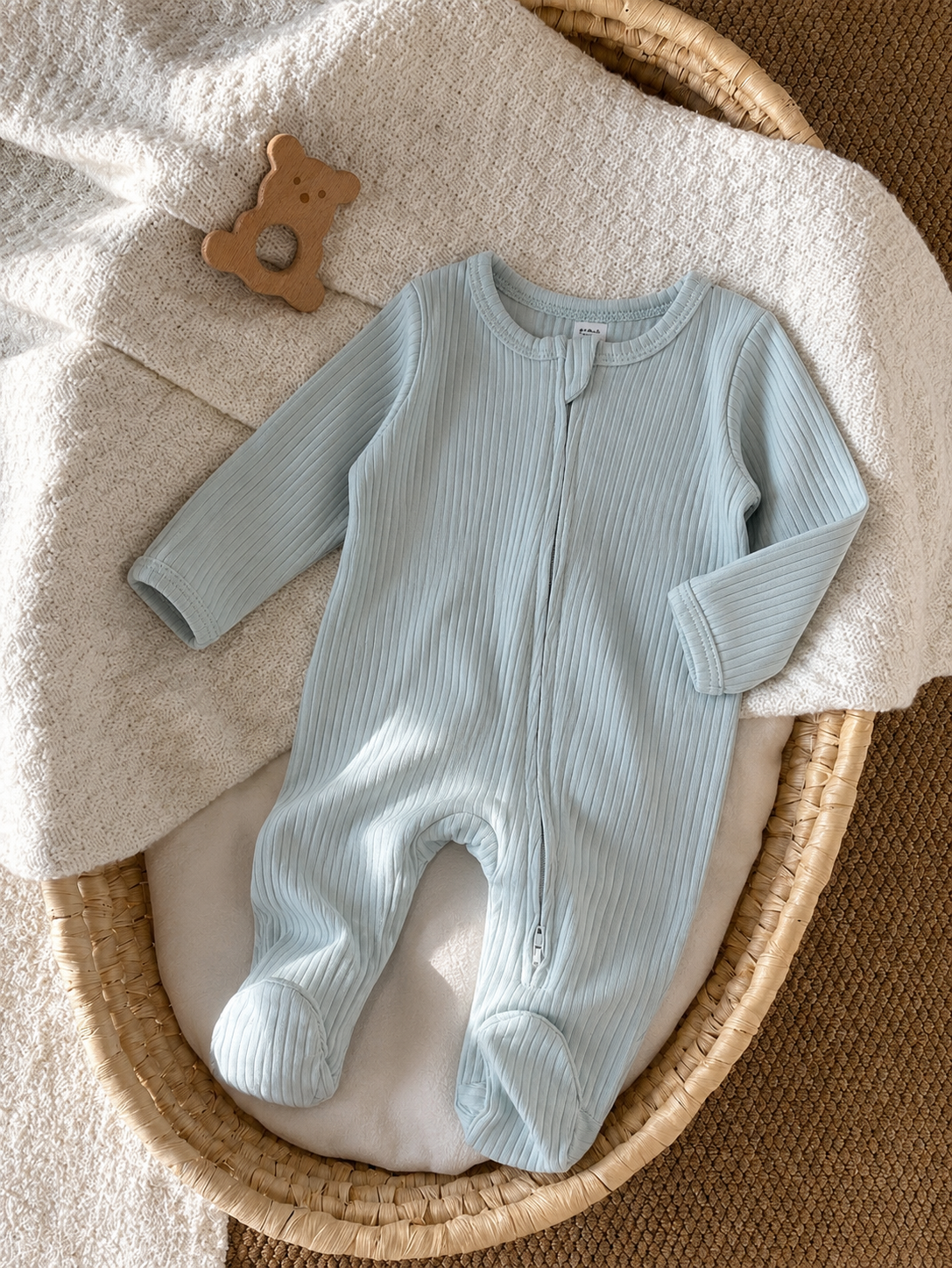 Ribbed zip sleepsuit