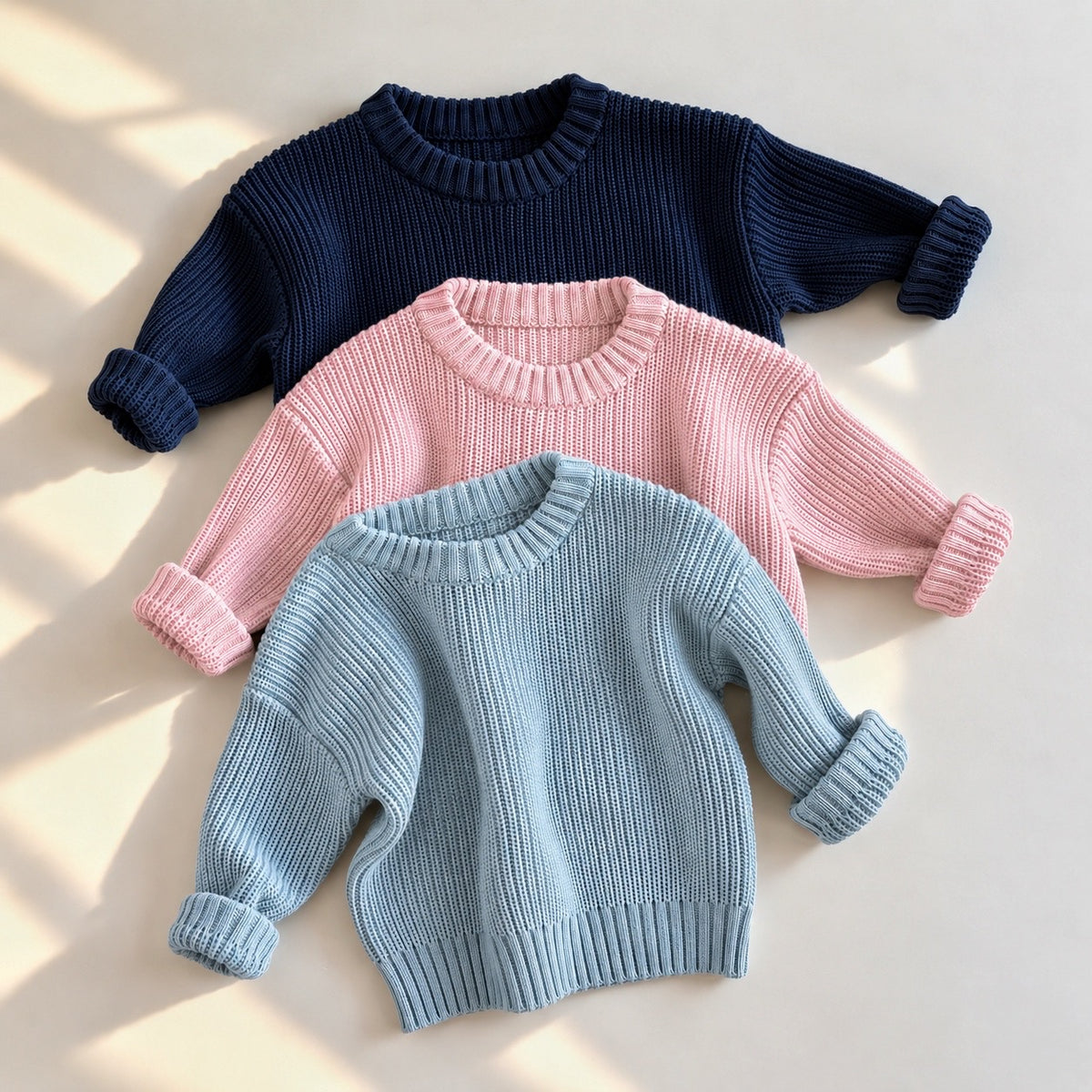 Baby knit sweaters- cooler shades