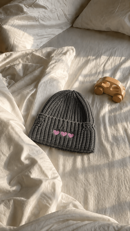 Heart beanie cap