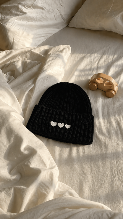 Heart beanie cap