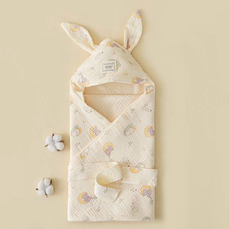 Hooded muslin wrapper