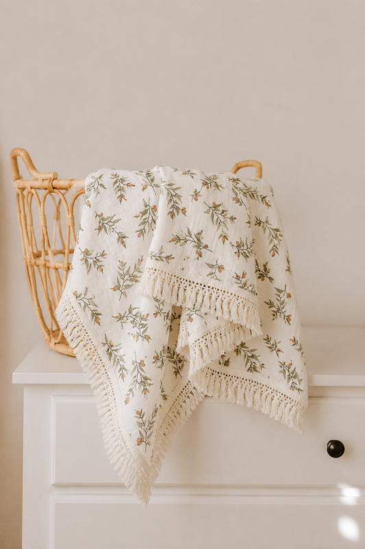 Muslin Lace blanket- leaf