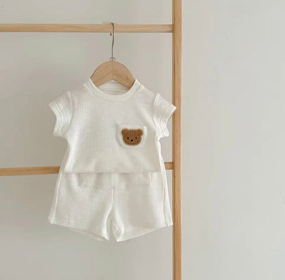 Ribbed teddy cordset -white