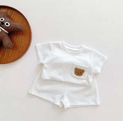 Ribbed teddy cordset -white