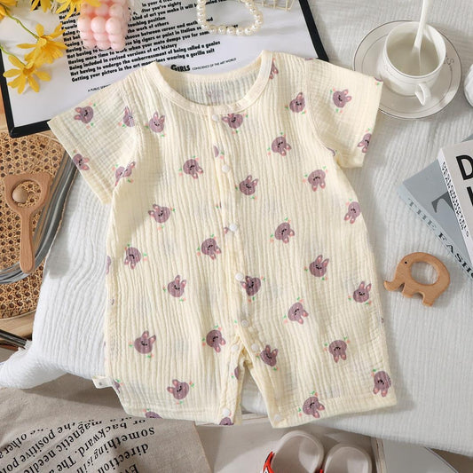 Muslin shorts romper- Bunny